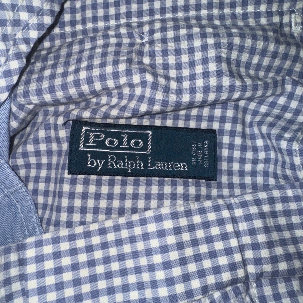 Ralph Lauren-Light Blue Checked Searsucker Shorts-Preppy-Men Size 36-orig $89 - Picture 3 of 5